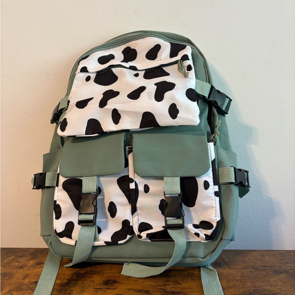 Stylish Green and Black Backpack